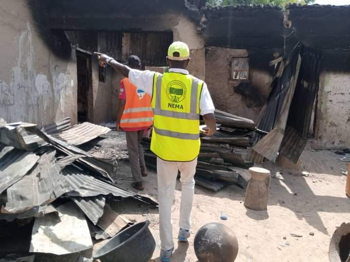 NEMA Officials on visit to Bandits attacks community 